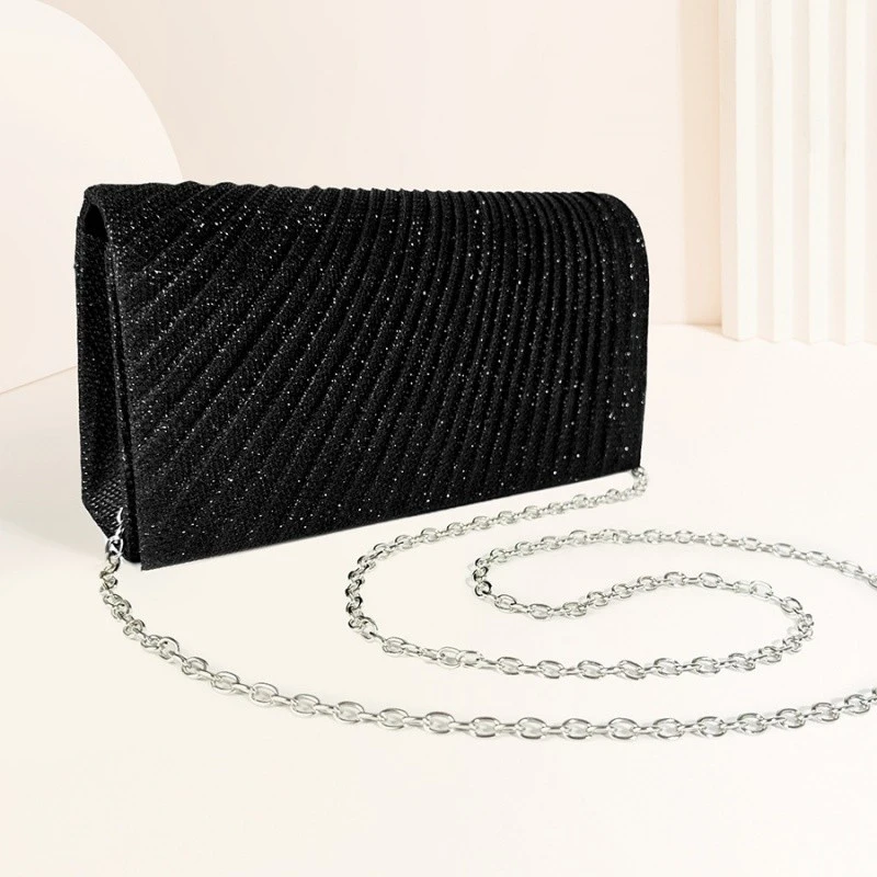 black sequin clutch purse